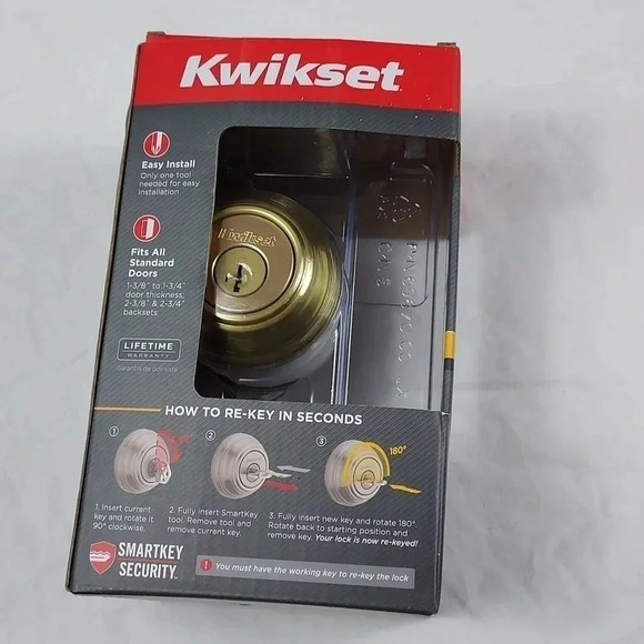 Kwikset Other - Kwikset 980 3SMT CP K4 V1 Deadbolt Polished Brass